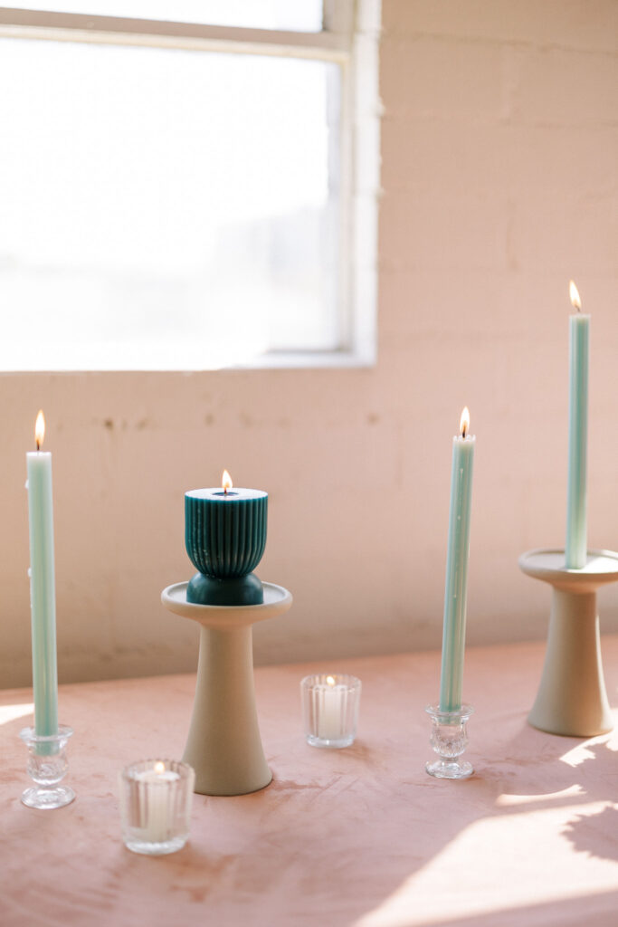 Colorful Taper Candle Centerpiece